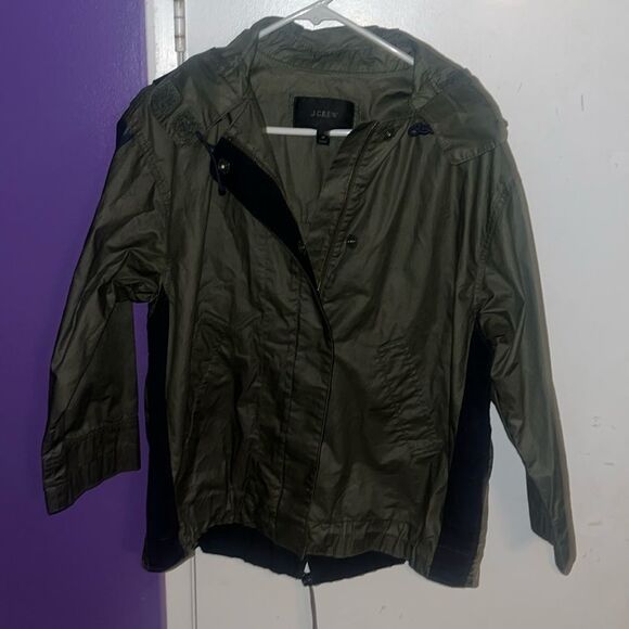 J Crew Cinched Swing Jacket Size XS Green - Picture 2 of 13